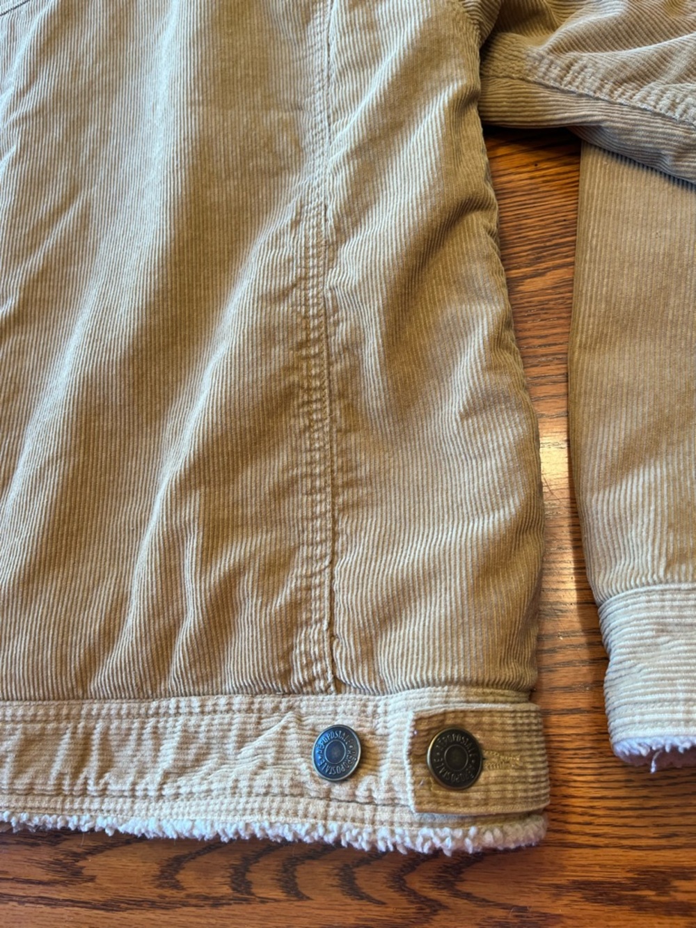 Aeropostale Corduroy Sherpa-Lined Trucker Jacket in Camel Size L - Picture 8 of 10